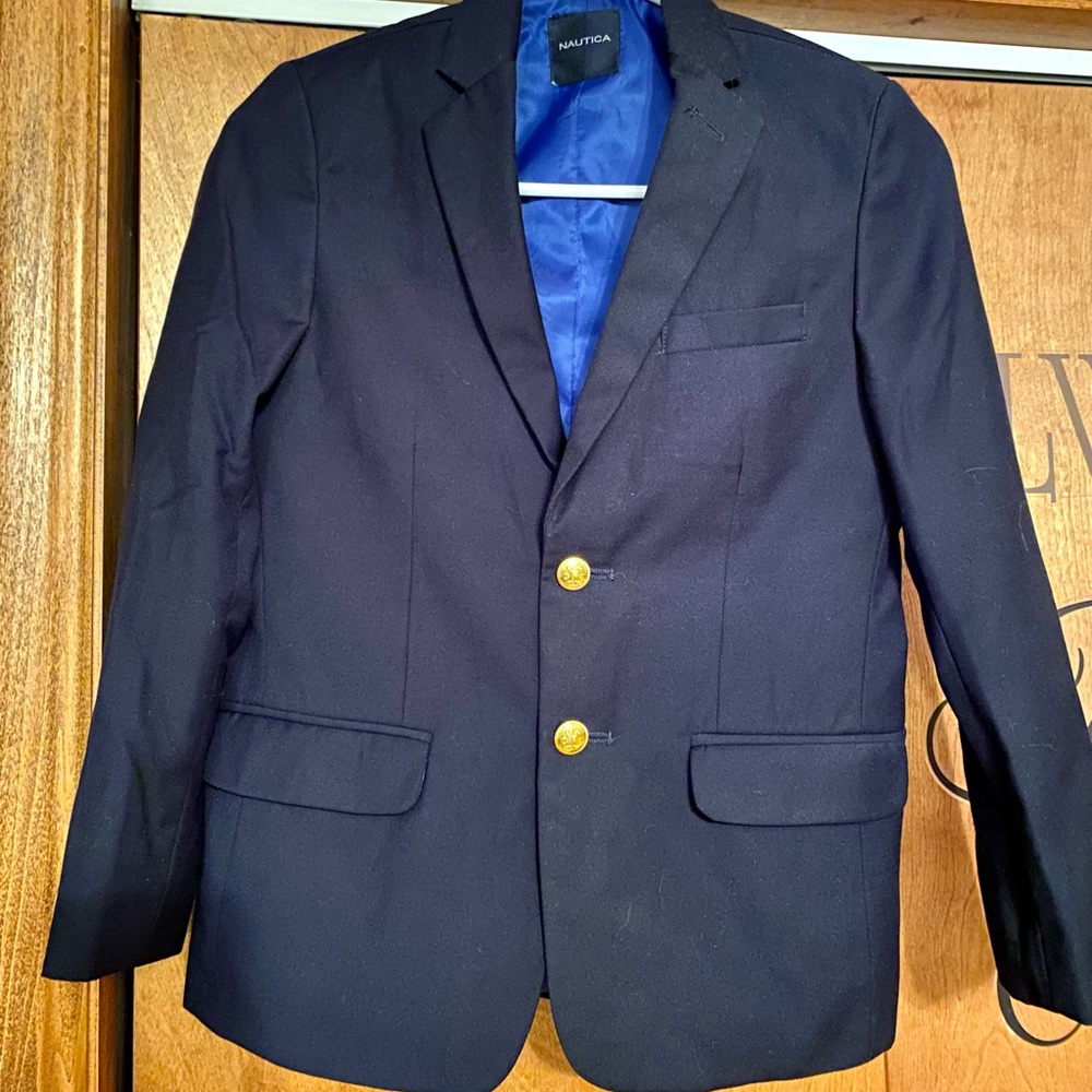 Nautica Boys 10 Reg Navy Suit Jacket
